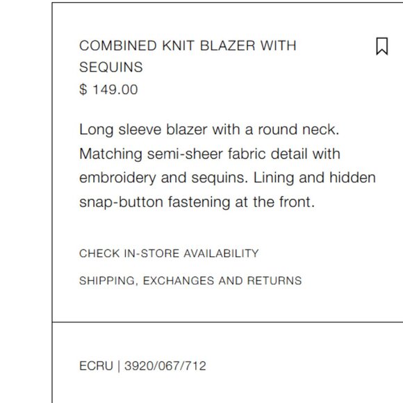 COMBINED KNIT BLAZER WITH SEQUINS - Picture 12 of 12